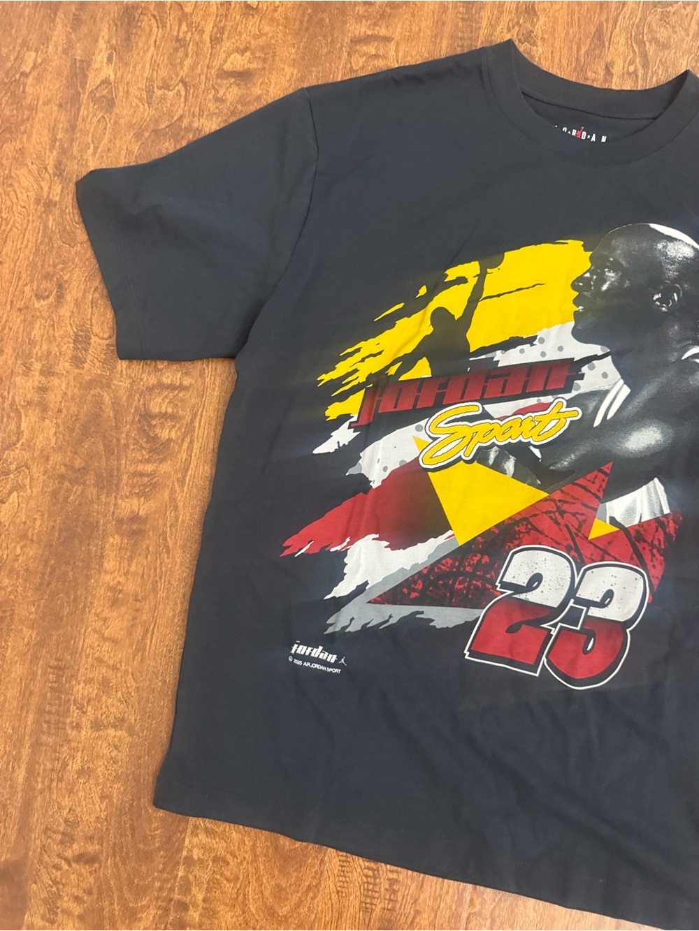 Jordan Black Graphic Tee with Red & Yellow Accents - Picture 5 of 10